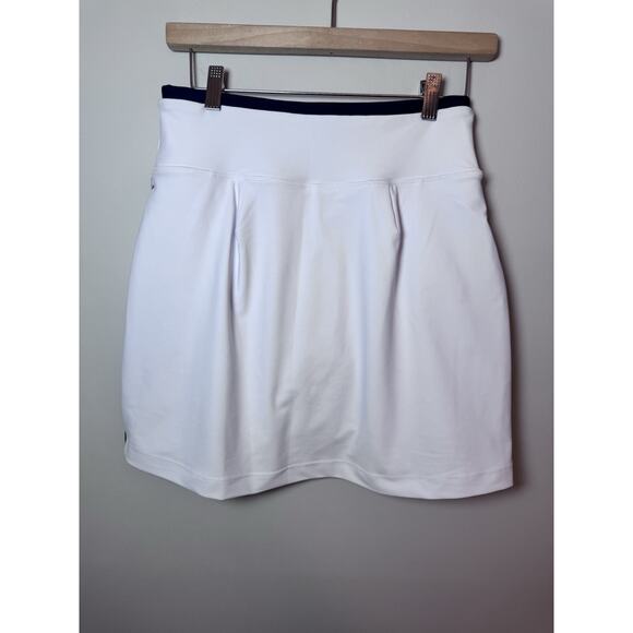 Aqua Athletic Golf Skort White W/Navy Contrast Trim Pull on Skort Sz S NWT $68 - Picture 3 of 16